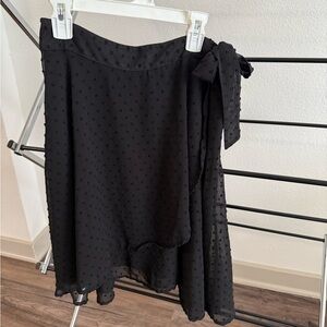 Black polka dot skirt with side tie